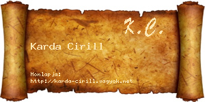 Karda Cirill névjegykártya